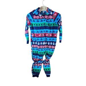 Aldi Gear 1 Piece Pajamas Size Large L Holiday Lights Winter Christmas